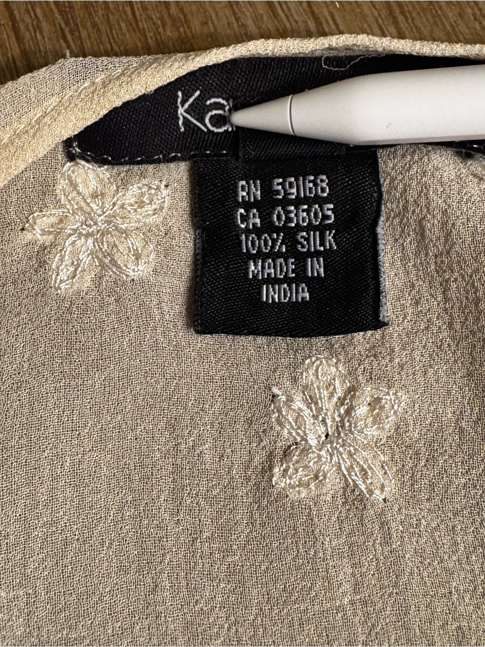 Vintage Karen Kane 100% Silk Embroidered Shrug Cardigan Sheer Boho Lagenlook Y2K - Picture 9 of 11